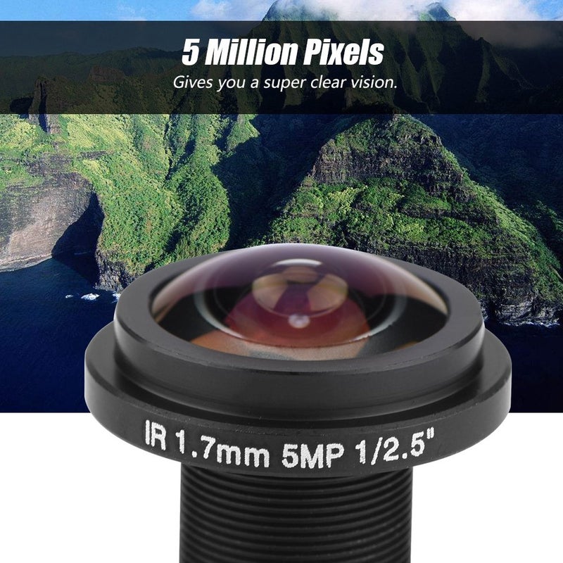 ZERONE Security Camera Lens, 5MP HD Fisheye Security Camera Lens 1.7mm Length 185Â¡Ã£CCTV Lens for Fisheye Security Cam (Black) - Image 4